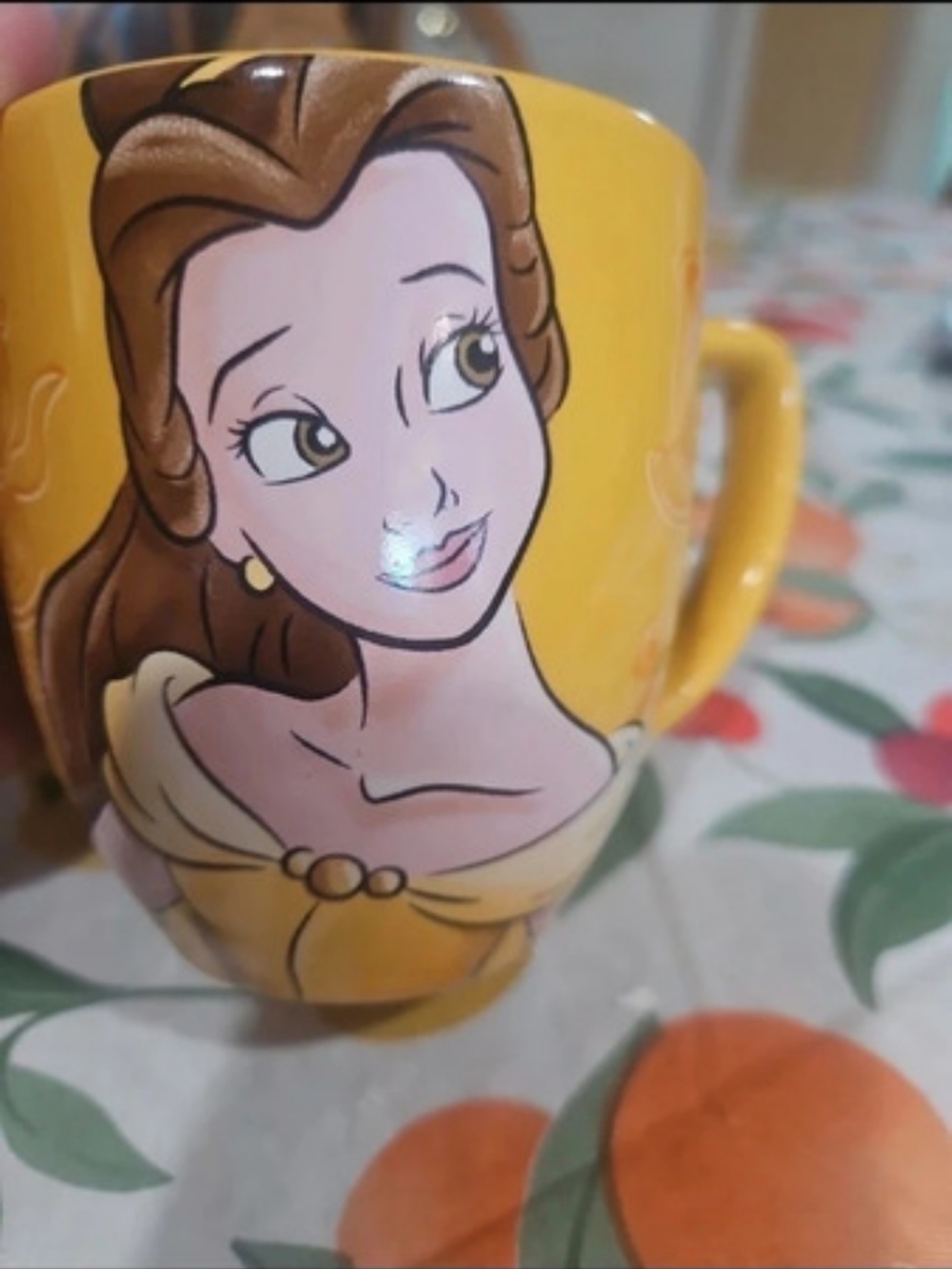 Disney Princess Belle Portrait Coffee Mug Yellow & Brown